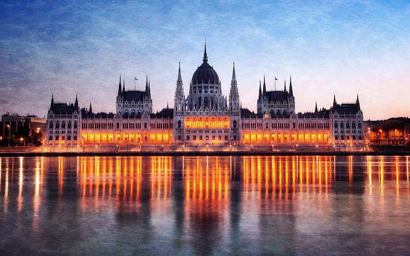 Hungary Budapest Parliament, world, beautiful-palces, HD wallpaper