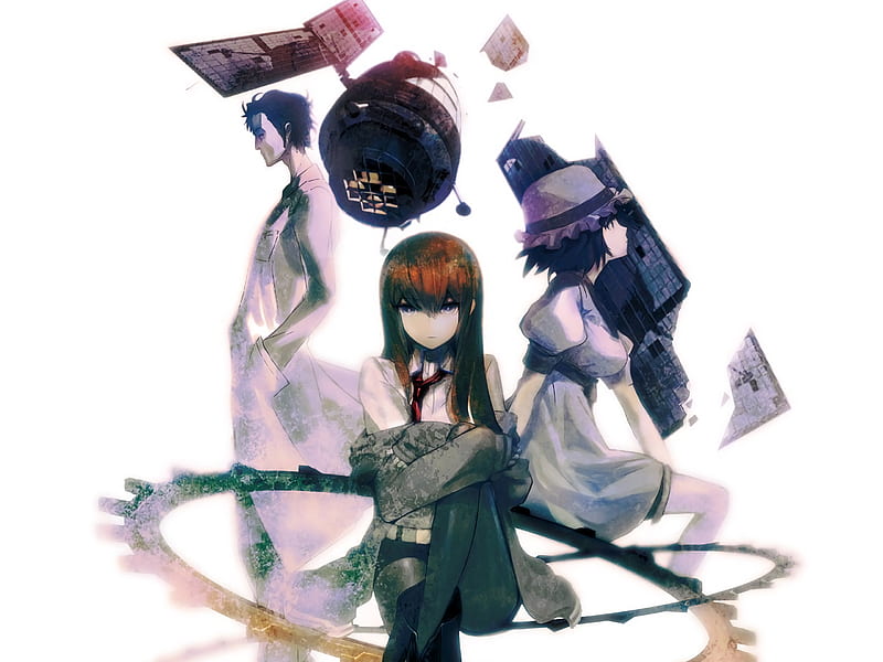 Anime, Steins;Gate, Kurisu Makise, Mayuri Shiina, Rintaro Okabe, HD wallpaper