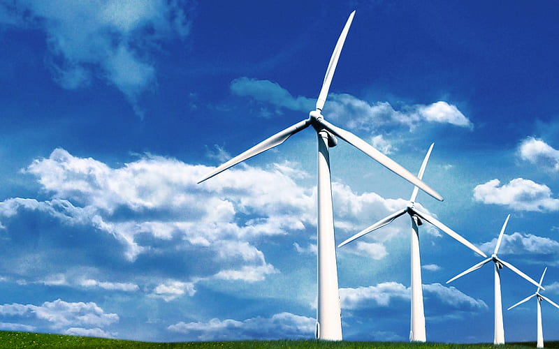 Wind farm, alternative energy sources, electrics concepts, electricity concepts, green energy, HD wallpaper
