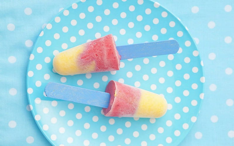 Strawberry and Peach Ice Lollies, lollies, strawberry, food, peach, cold, HD wallpaper