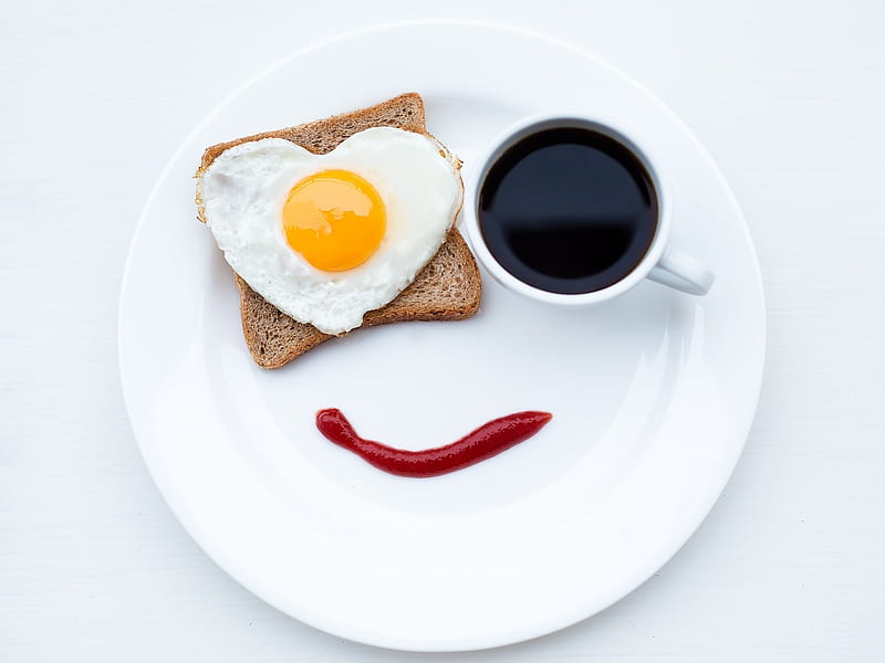 Breakfast, egg, coffee, bread, Food, HD wallpaper