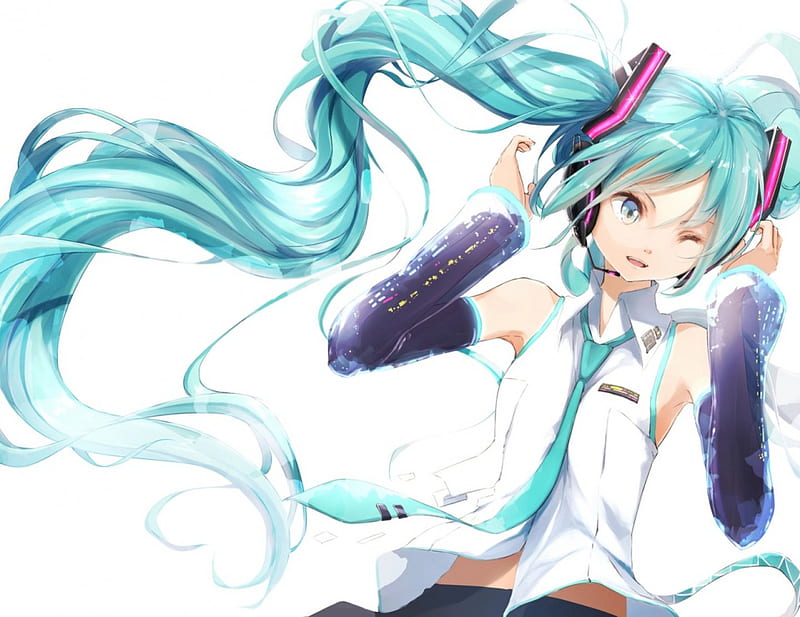 Aqua Miku, Volc, Beauty, Miku, New, Anime, Girl, Aqua Theme, Wall, HD ...