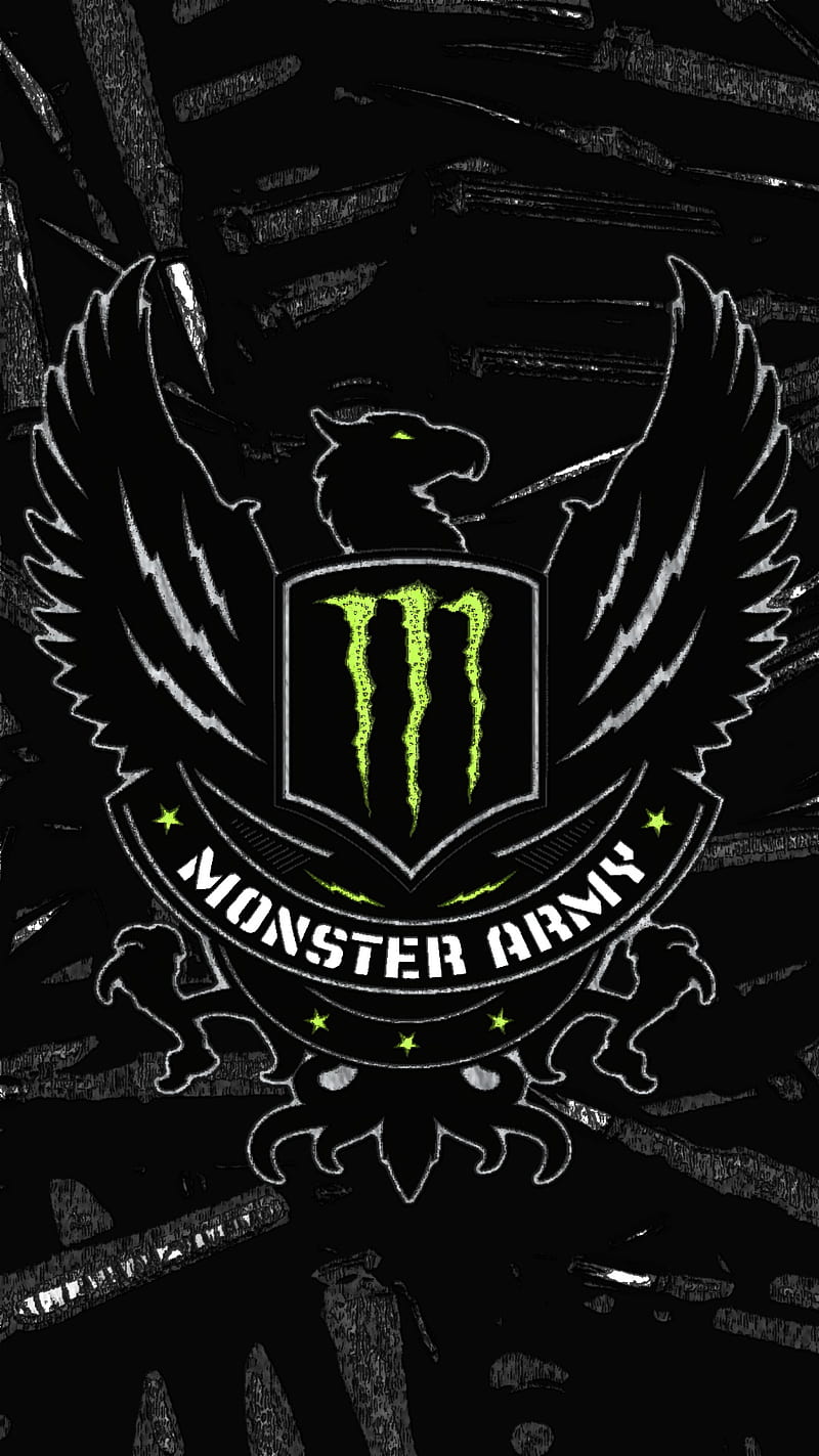 Monster Import, army, bullets, energy, gun, monster energy, HD phone wallpaper