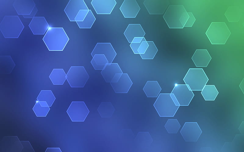 blue hexagons background, abstract hexagons, hexagon patterns, geometry, hexagons textures, geometric shapes, hexagons, background with hexagons, HD wallpaper
