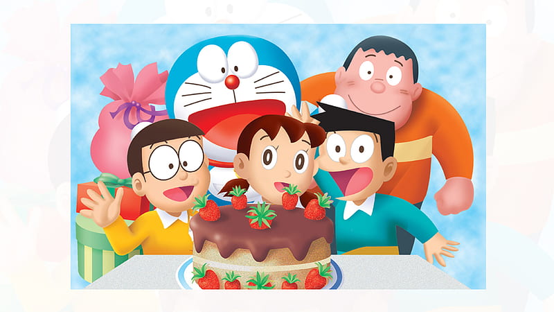 Doraemon And Friends With Cake Doraemon, HD wallpaper | Peakpx