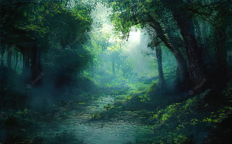 Forest night . Vectors, Stock & PSD, Night Green Forest, HD wallpaper