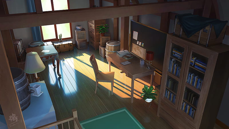 Anime, Room, Chair, HD wallpaper