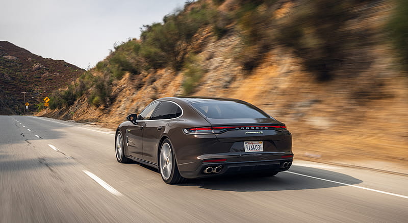 2021 Porsche Panamera 4S E-Hybrid (Color: Truffle Brown Metallic) - Rear Three-Quarter , car, HD wallpaper