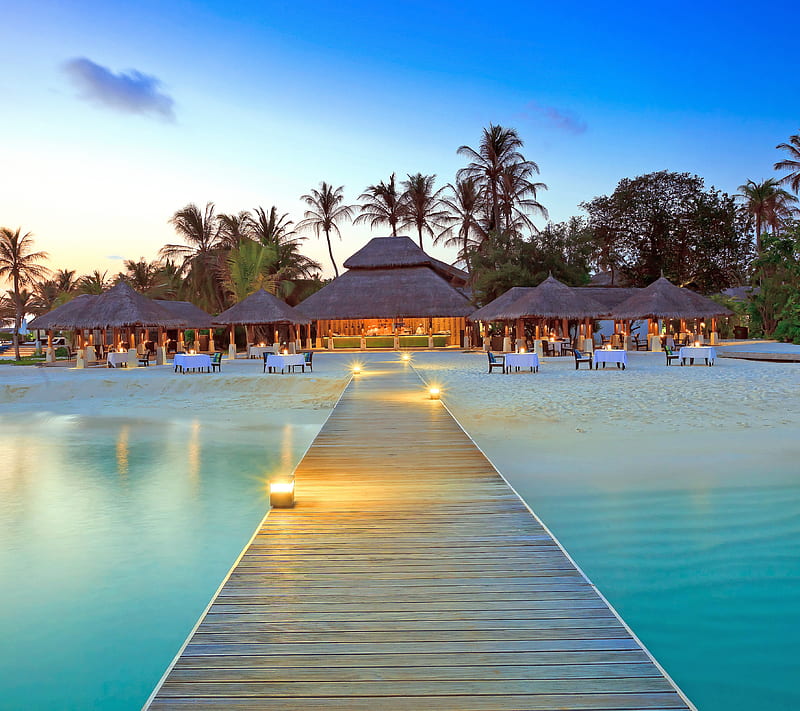 Maldive, beach, holidays, nature, resort, sea, HD wallpaper