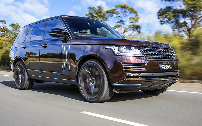 Range Rover Vogue 2018 cars, maroon Range Rover, Land Rover, SUVs, Range Rover, HD wallpaper