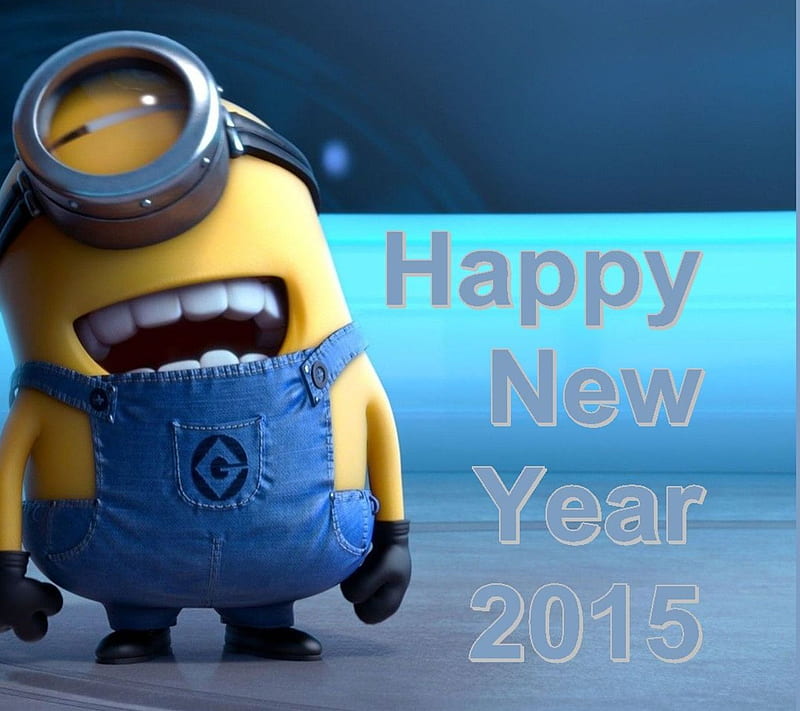 Happy Minion 2015, new, year, HD wallpaper