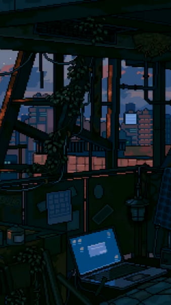 Smoking In The Rain Pixel Art 8bit  Animated Background  Live Desktop  Wallpapers