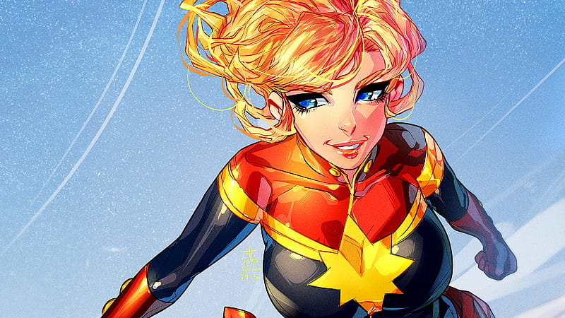 Captain Marvel Cute Art, captain-marvel, superheroes, artwork, artist, digital-art, HD wallpaper