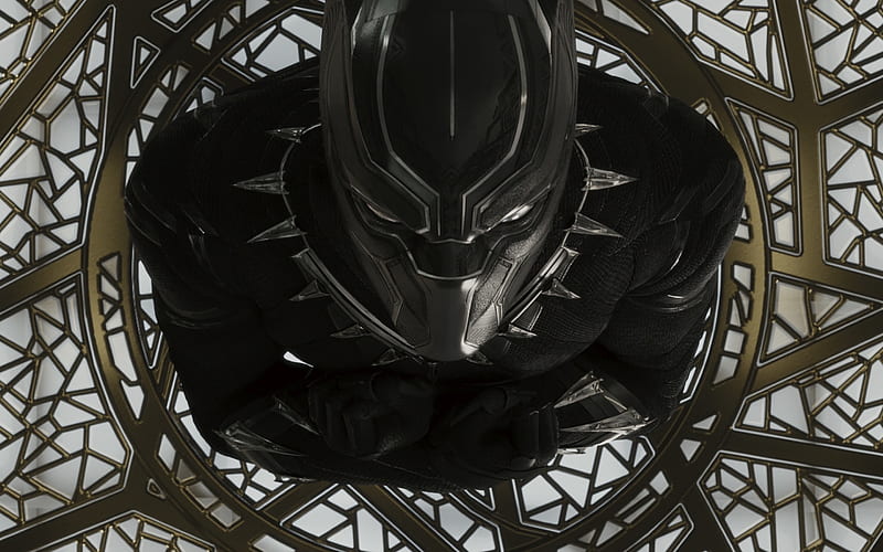 Black Panther superheroes, 2018 movie, art, HD wallpaper