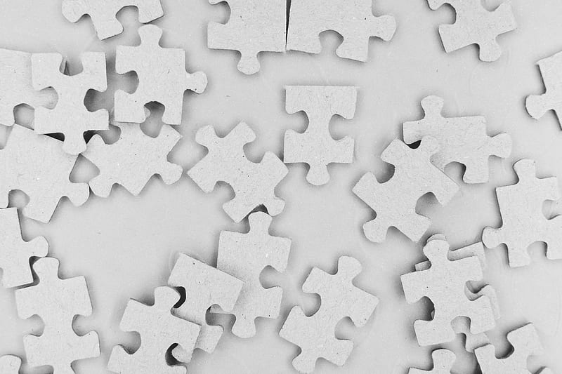 white and black jigsaw puzzle, HD wallpaper