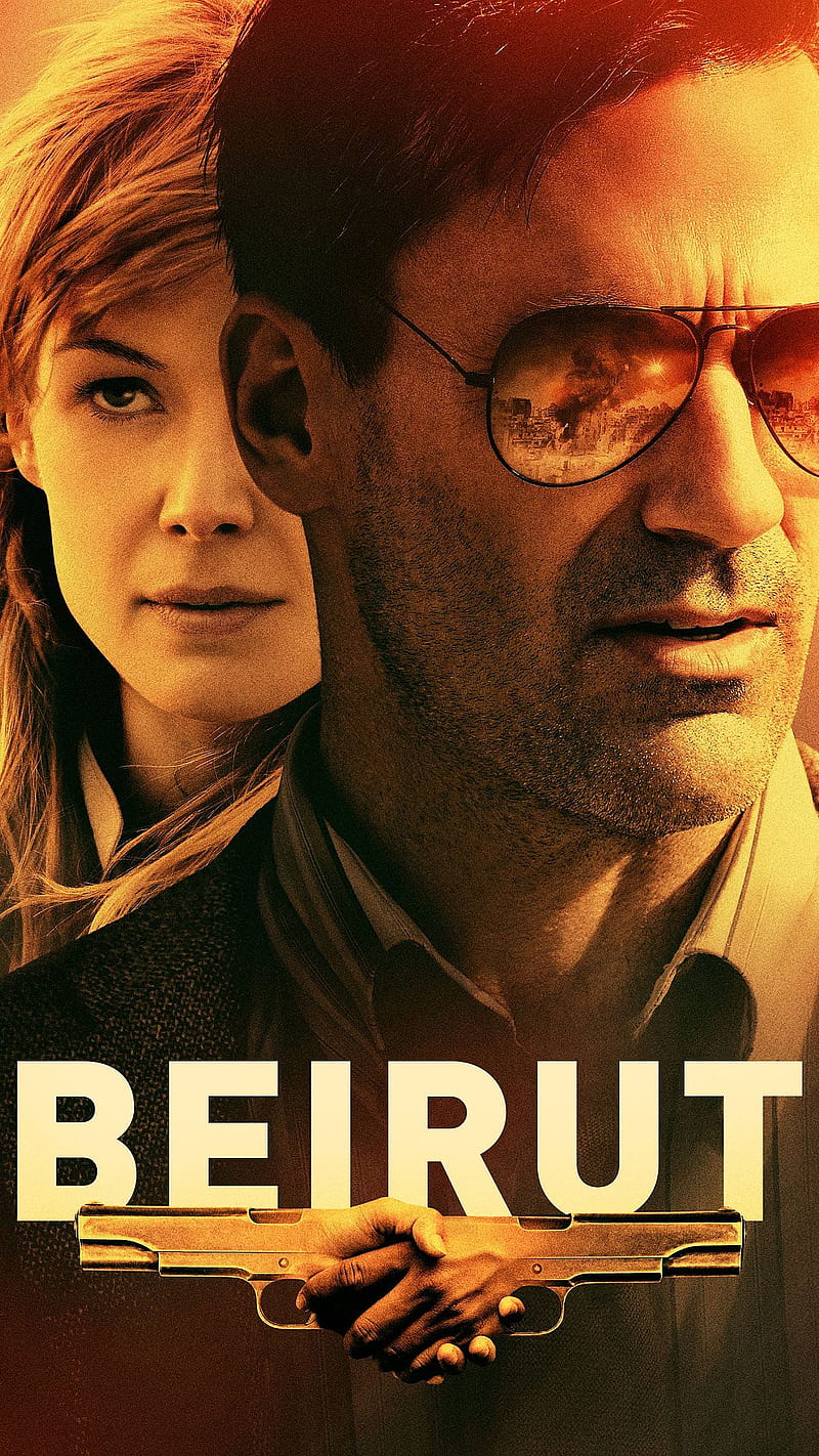 Beirut 2018, 2018, beirut, drama, jon hamm, mark pellegrino, movie, poster, rosamund pike, thriller, HD phone wallpaper