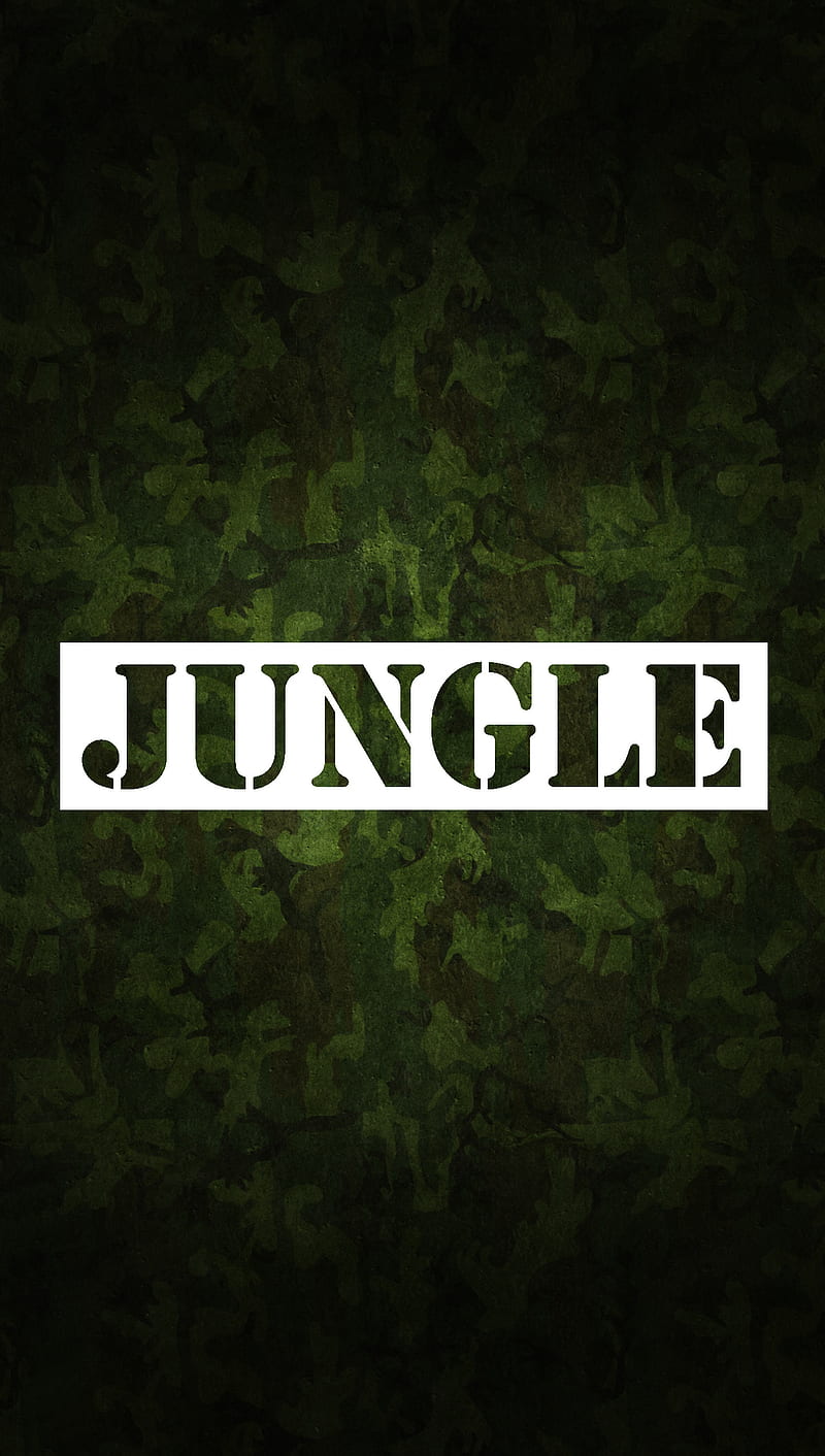 Jungle, camouflage, dark, simple, stencil, HD phone wallpaper