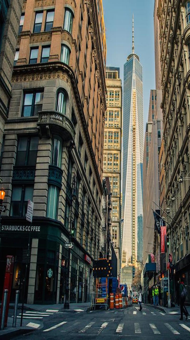 Downtown Manhattan, skyscraper, HD phone wallpaper