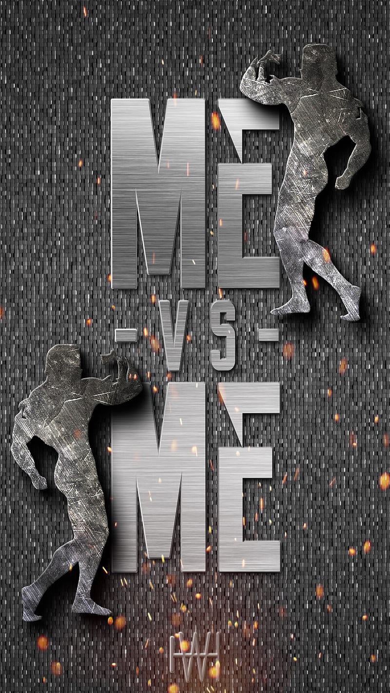 ME VS ME Grey, black, bodybuilding, fitness, fitness motivation, grey fitness, metal, motivation, new, solid, HD phone wallpaper