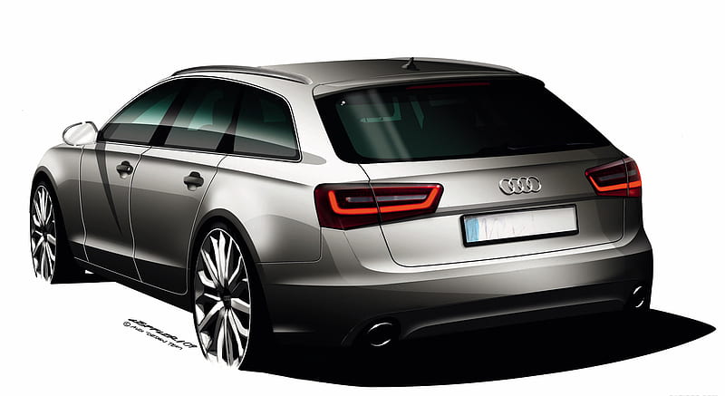 Audi A6 Avant (2012) - Design Sketch , car, HD wallpaper
