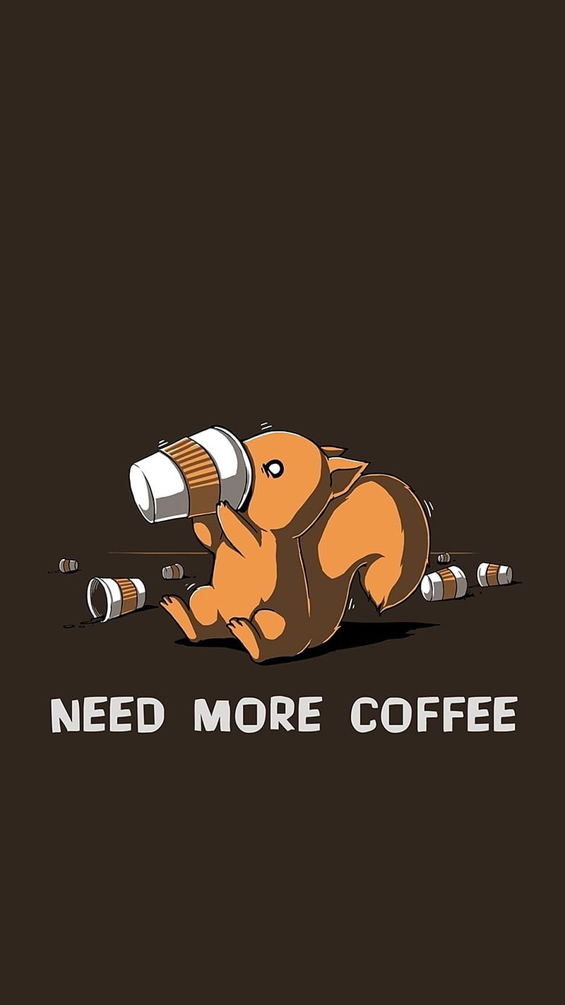 Need More Coffee, squirrel, HD phone wallpaper