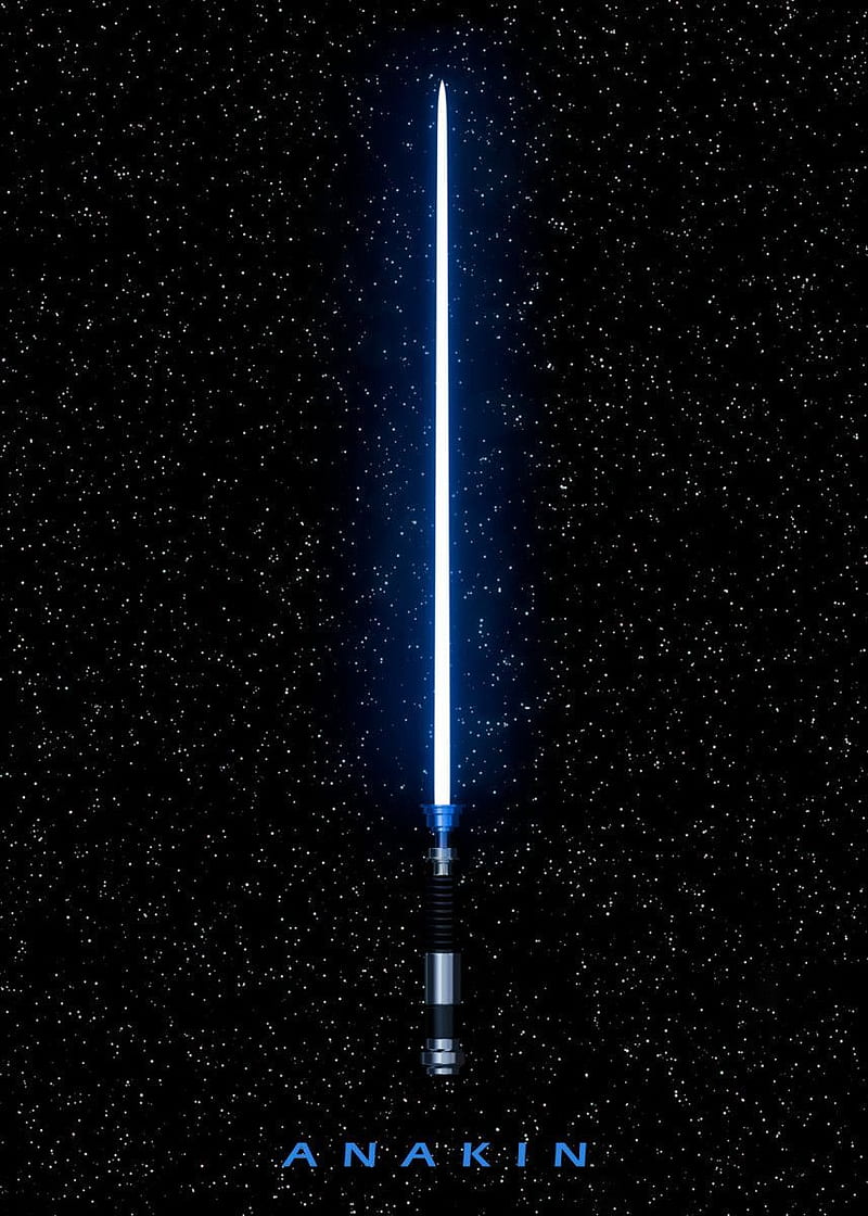 Anakin Blue Lightsaber Star Wars High Quality Metal Poster. Star ...