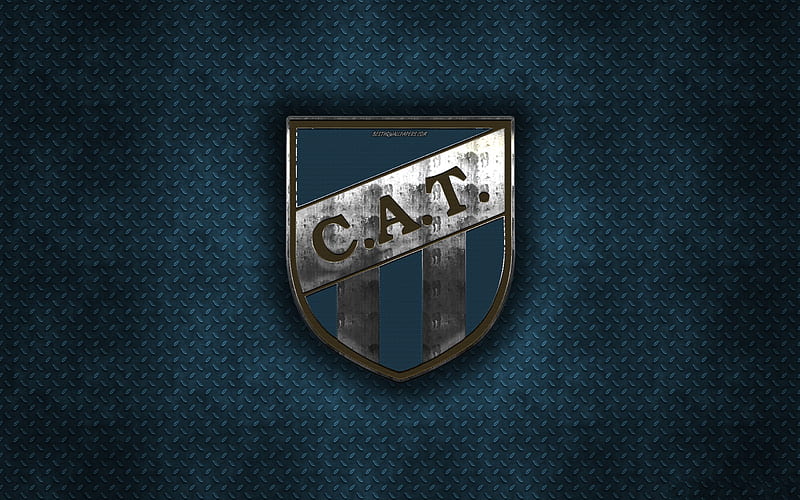 Atletico Tucuman, Argentine football club, blue metal texture, metal logo,  emblem, HD wallpaper