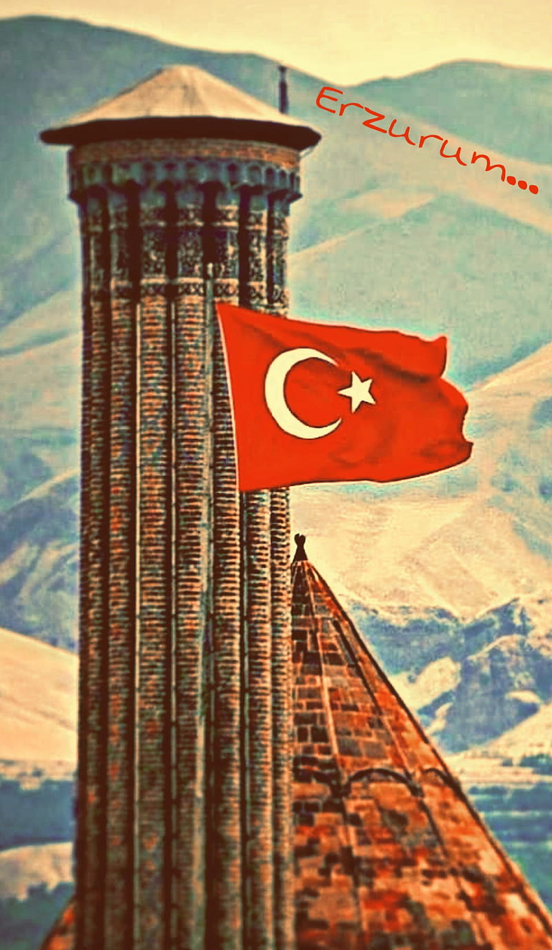 Erzurum, turk, erzurumspor, love, flag, ayyildiz, kadiredits, palandoken, kis, cifteminarelimedrese, HD phone wallpaper