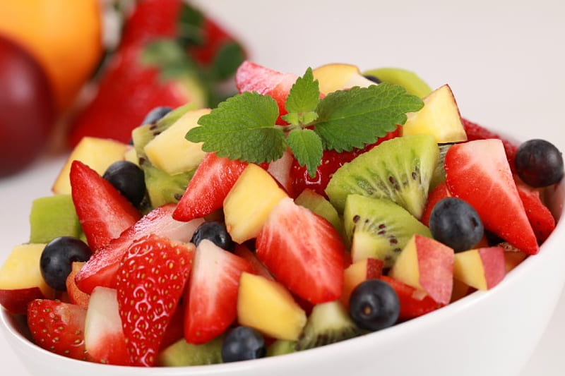 Fruit Salad, fruit, salas, berries, fresh, dessert, HD wallpaper