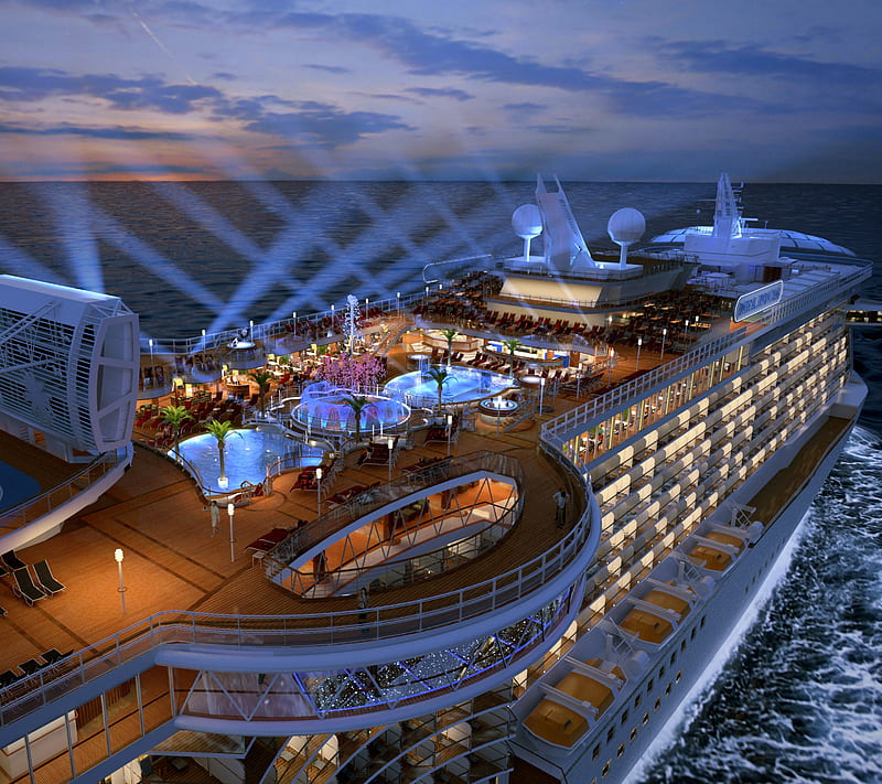 Cruise, boat, luxury, ocean, sea, ship, water, HD wallpaper