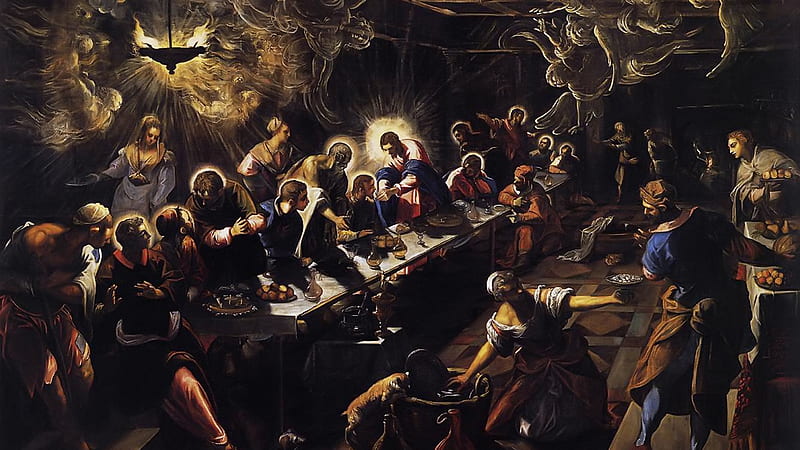 Tintoretto The Last Supper Jesus, HD wallpaper