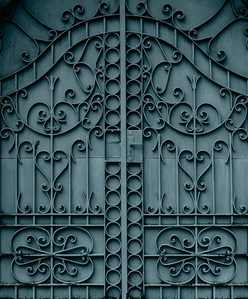 gate, metal, metallic, iron, pattern, HD phone wallpaper