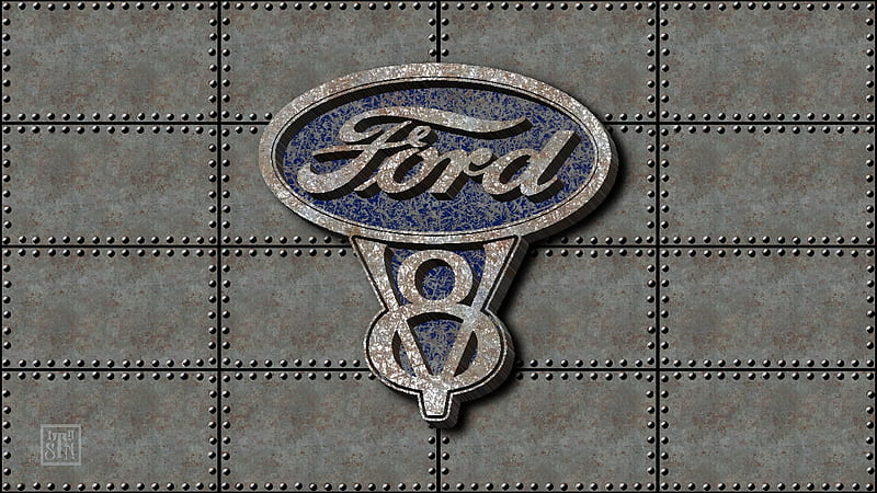 Vintage Ford V-8 old steel Logo-1, Ford Oval, Ford Motors Logo, Ford Emblem, Ford Emblem Background, Ford Logo , Vintage Ford, HD wallpaper