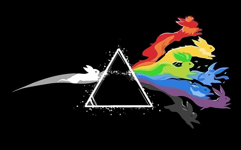 Pokemon/Pink Floyd, Pokenom, Triangle, Colorful, Pink Floyd, HD wallpaper
