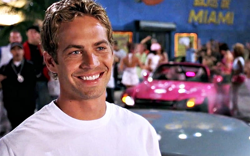 Paul Walker, movie, fast and furious, smile, man, white, pink, actor, HD wallpaper