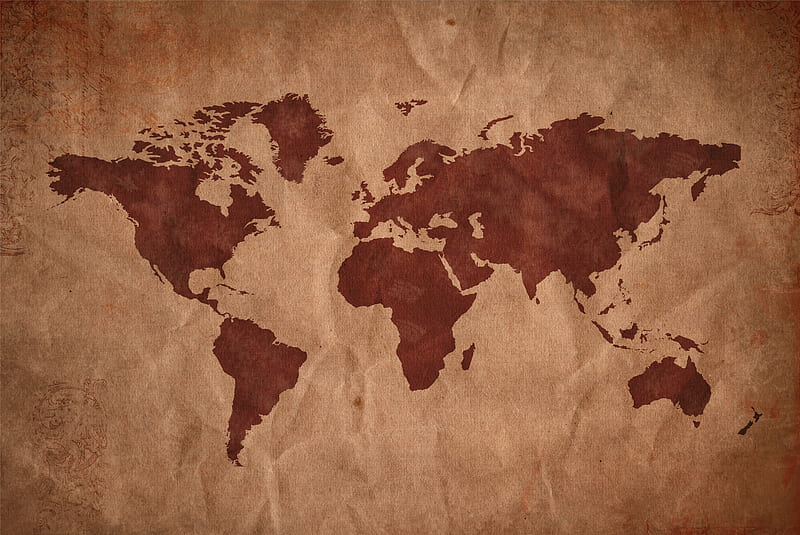 World Map (Parchment), north, world, ocean, continent, asia, south, africa,  europe, HD wallpaper | Peakpx