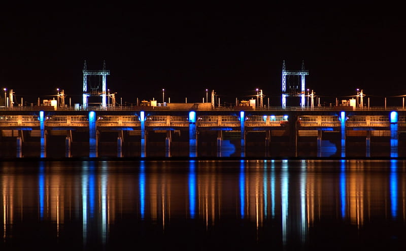 Chesapeake City Maryland Bridge, bridge at night, maryland, Chesapeake City, Maryland Bridge, HD wallpaper
