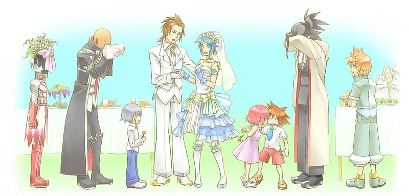Wedding Day!, Kairi, Aqua, Sora, Roxas, Ventus, Riku, Kingdom Hearts, HD wallpaper