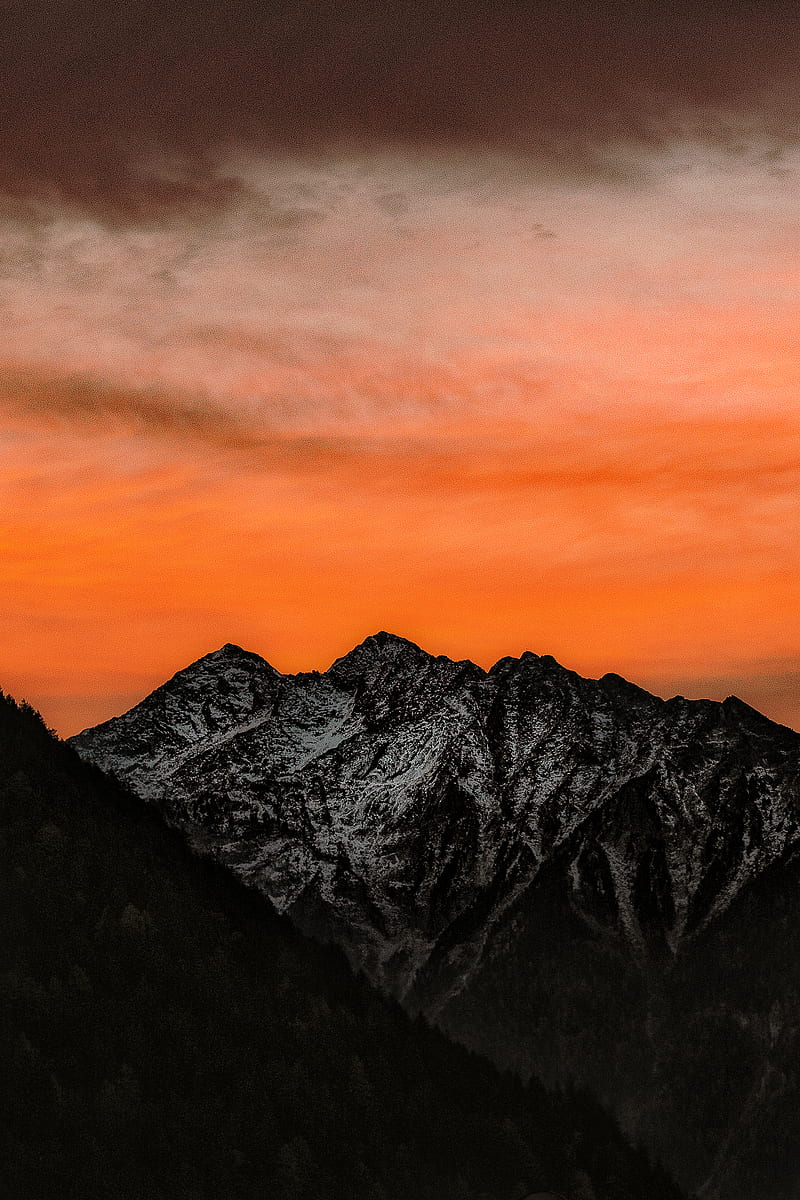 mountain summit during sunset, HD phone wallpaper