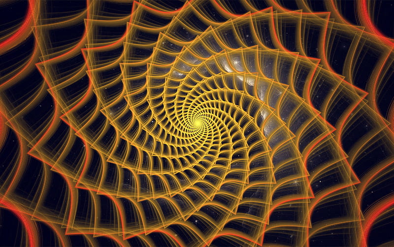 spiral, twisted, tangled, fractal, abstraction, HD wallpaper