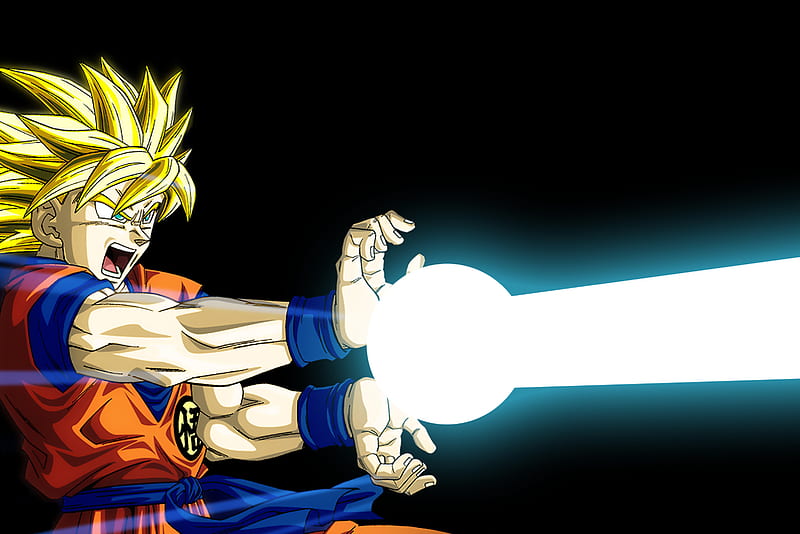 Kamehameha, ball of energy, dragon ball z, goku, super sayan, HD wallpaper