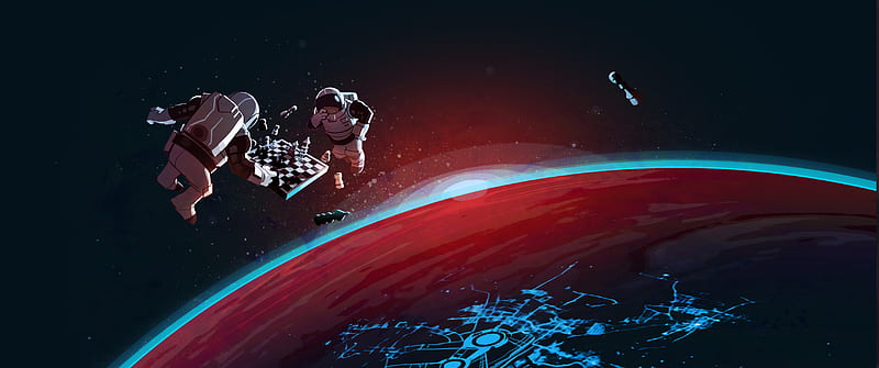 Sci Fi, Astronaut, Chess, Chess Board, Cosmonaut, Spacesuit, HD wallpaper