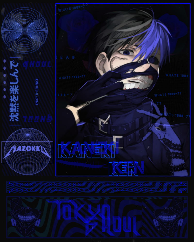 kaneki ken, aesthetic, blue, kanekiken, tokyoghoul, HD phone wallpaper