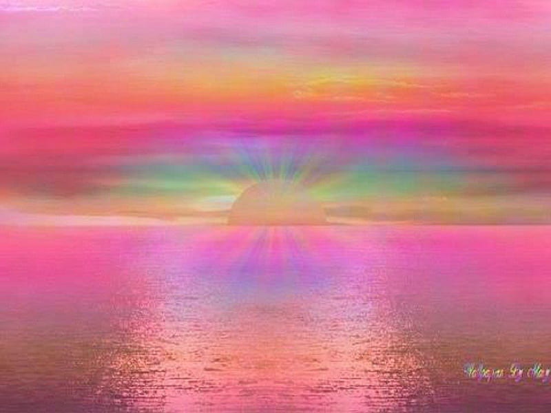 God's Glorious Sunrise of Color, colors, nature, sunrise, pink, HD wallpaper