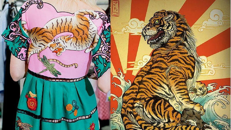Gucci Tiger And Dress With Tiger Painting Gucci Tiger, HD wallpaper