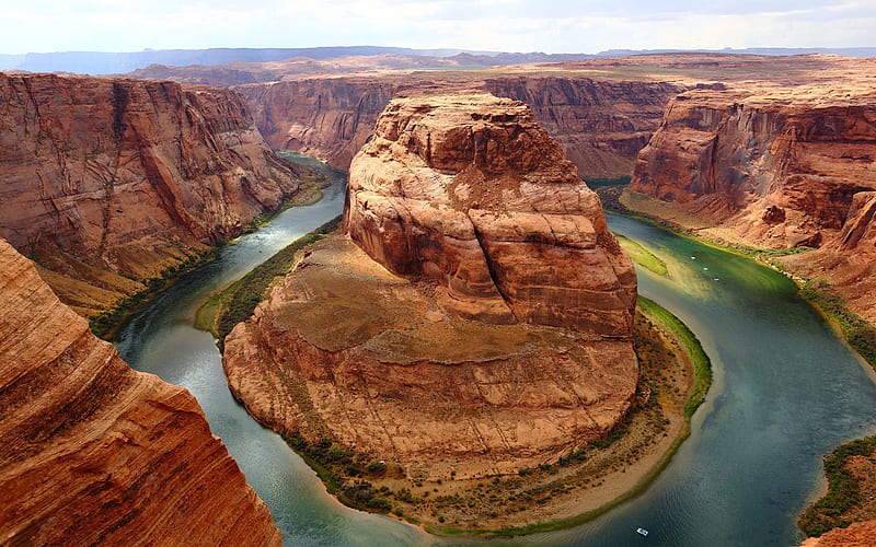 Horseshoe Bend, canyon, cliff, river, Colorado, USA, Arizona, Glen Canyon, HD wallpaper