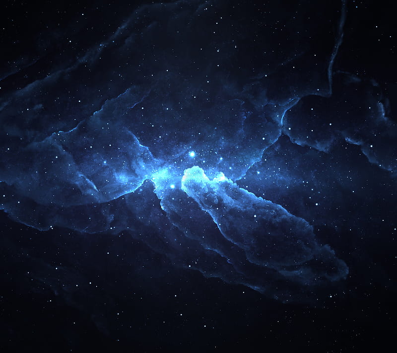 SPACE, blue, light, nebula, star, HD wallpaper