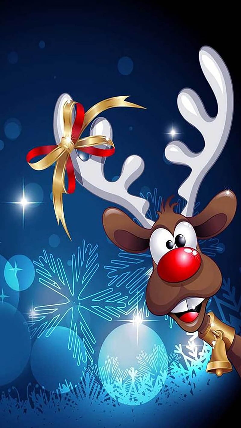 Santa Cute Anime Girl Reindeer Christmas Wallpaper iPhone Phone 4K 4140e