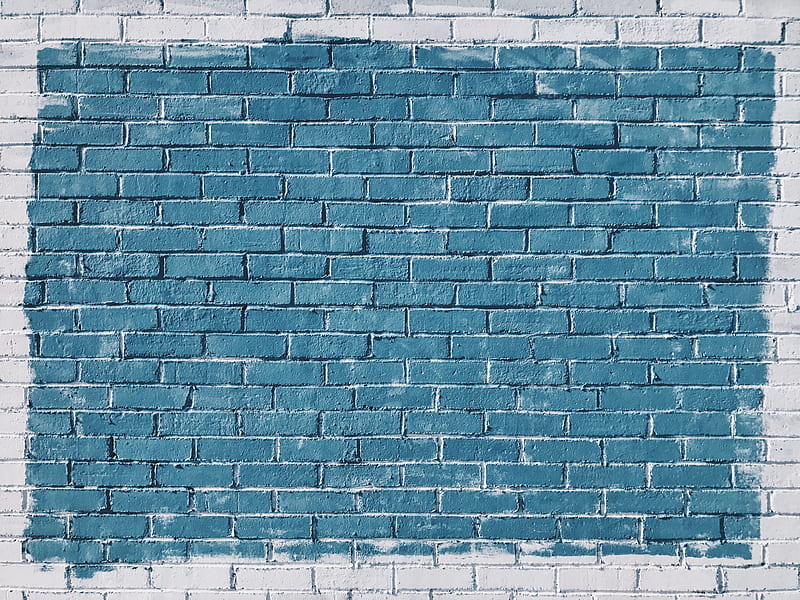 gray concrete bricks painted in blue, HD wallpaper