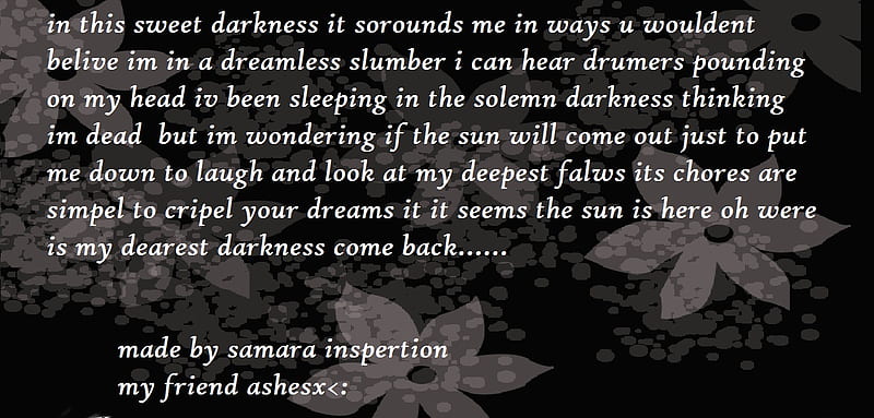 darkness..., friend, lovabel, poem, darkness, background, lonly, HD wallpaper